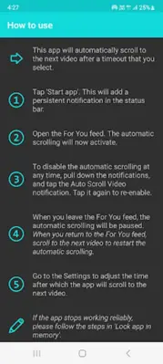 Auto Scroll Video for TikTok android App screenshot 0